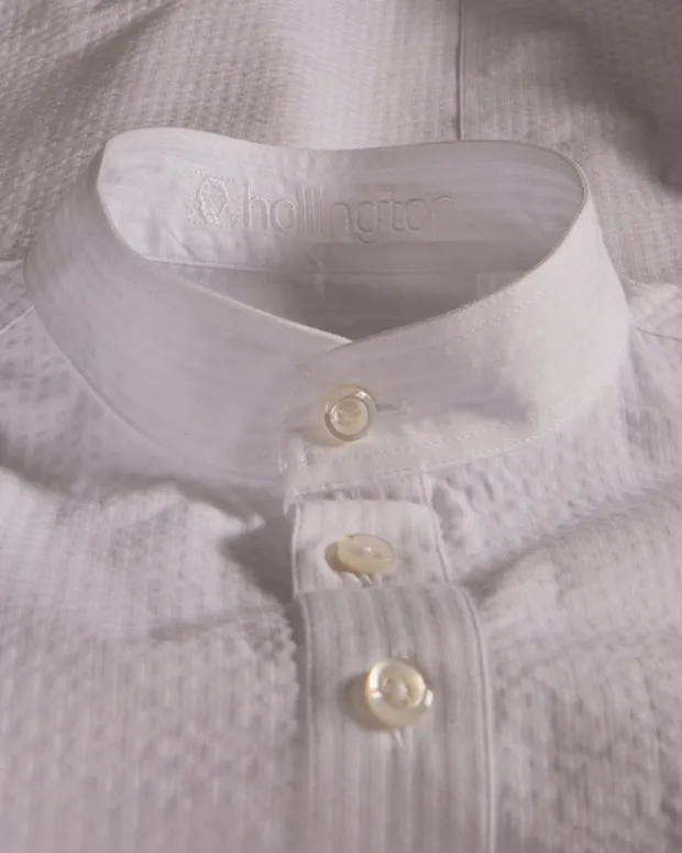 Hollington New chemise col mao seersucker été