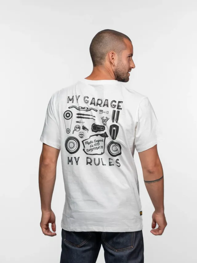 Daytona Sandell t-shirt moto vintage écru