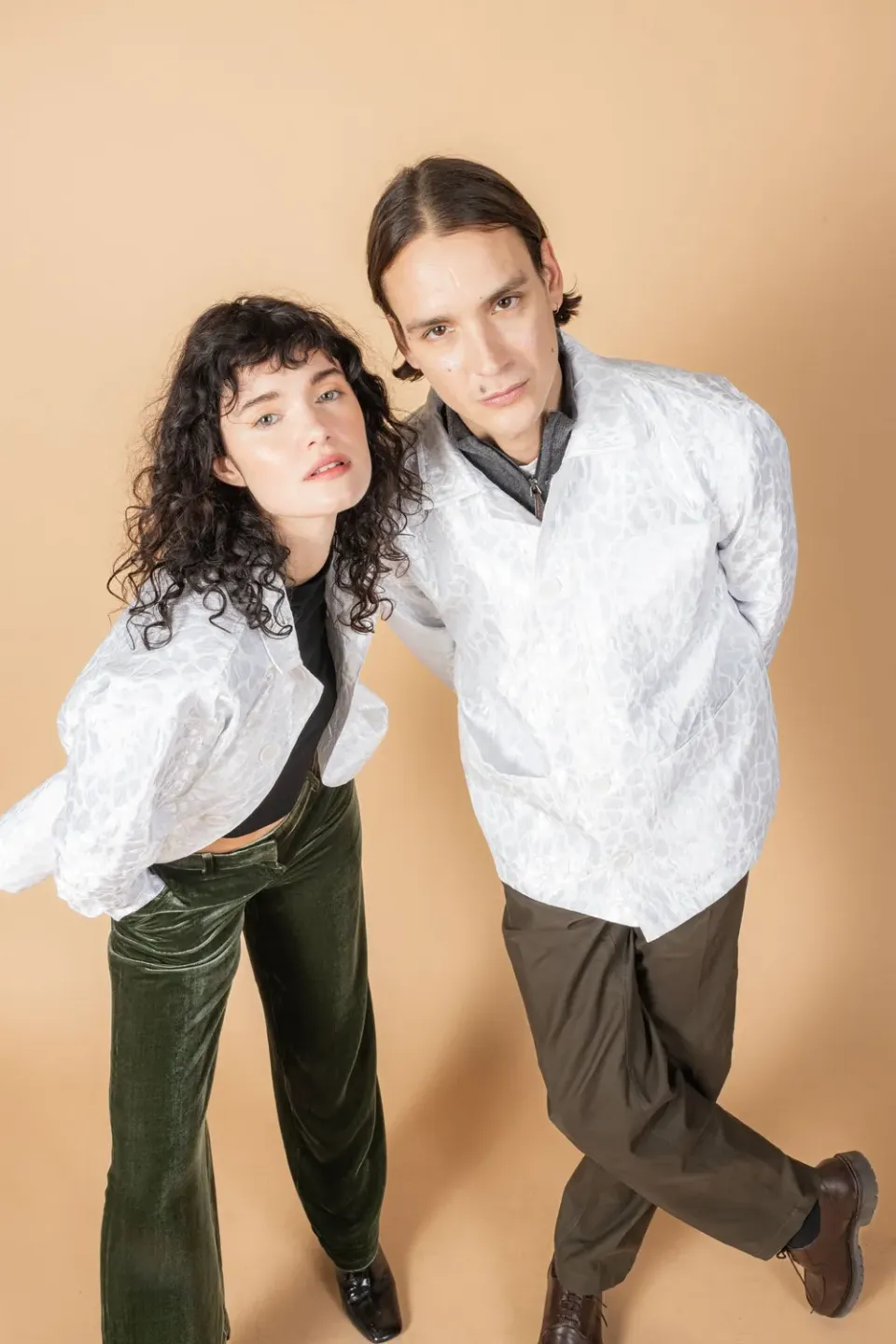 SOUBACQ Le Bleu Byzance veste brocart blanc lurex