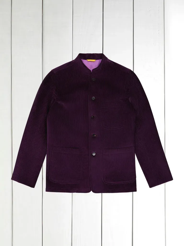 Hollington Tyrol veste velours magenta col nehru