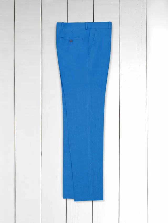 Hollington Siza pantalon lin bleu taille 44 coupe italienne