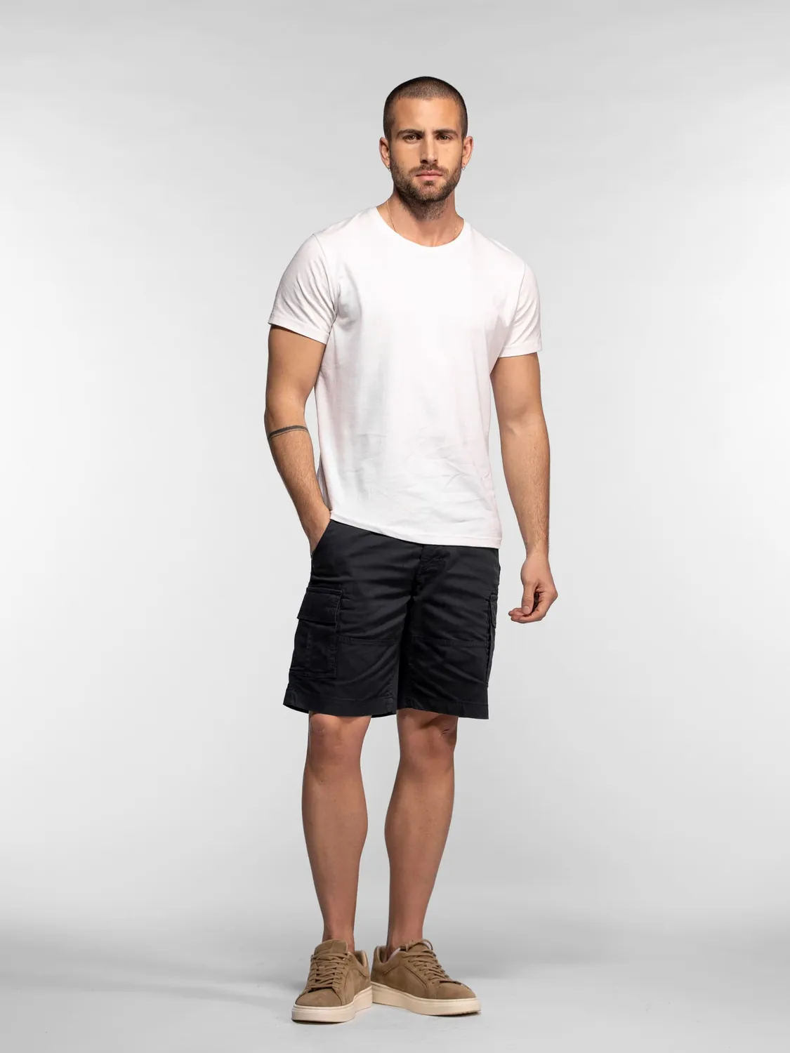 Daytona Bostoni short cargo homme beige toile poches