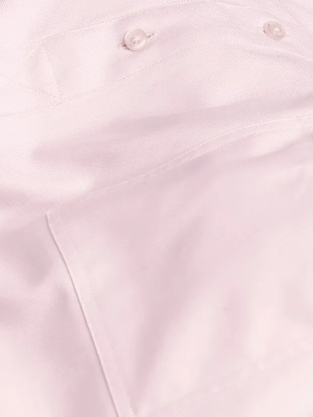 Hollington chemise col mao rose coton luxe