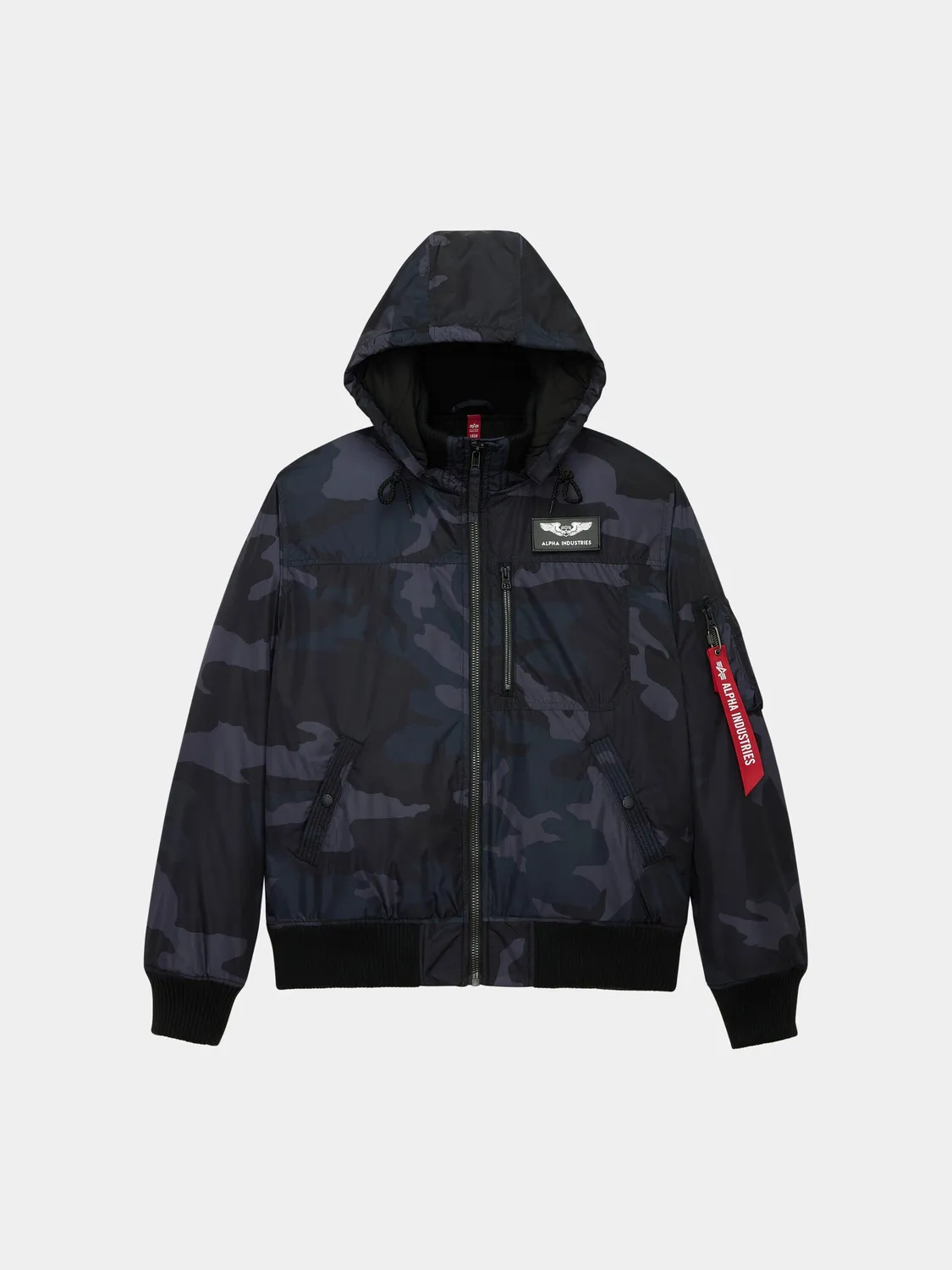 Alpha Industries MA-1 Hooded Rib bomber noir à capuche