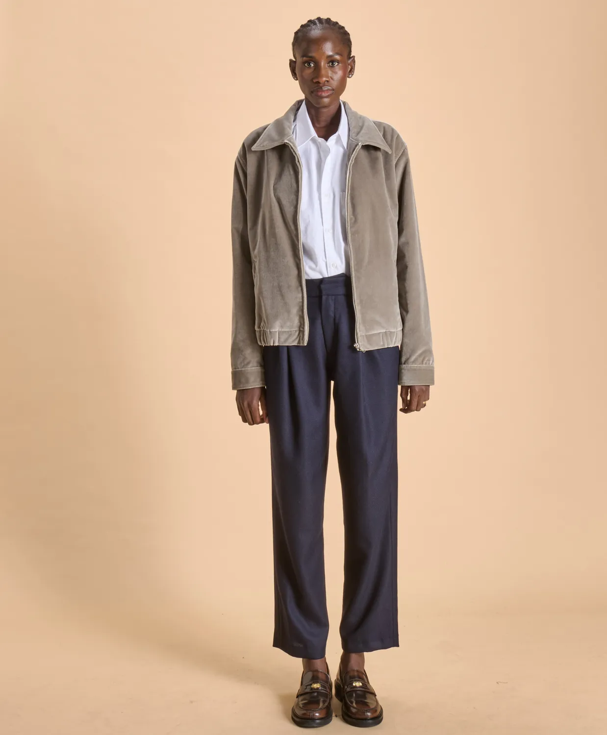 Soubacq Blouson Hippolyte blouson velours marron glacé