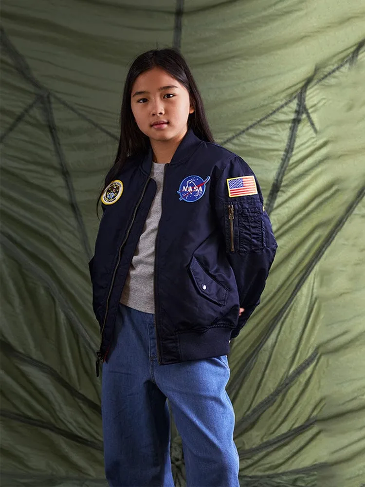 Alpha Industries NASA MA-1 blouson bomber enfant bleu replica