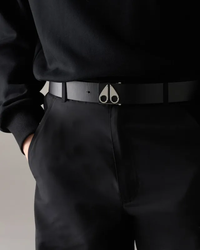 Moose Knuckles Logo Icon Belt ceinture argent boucle logo