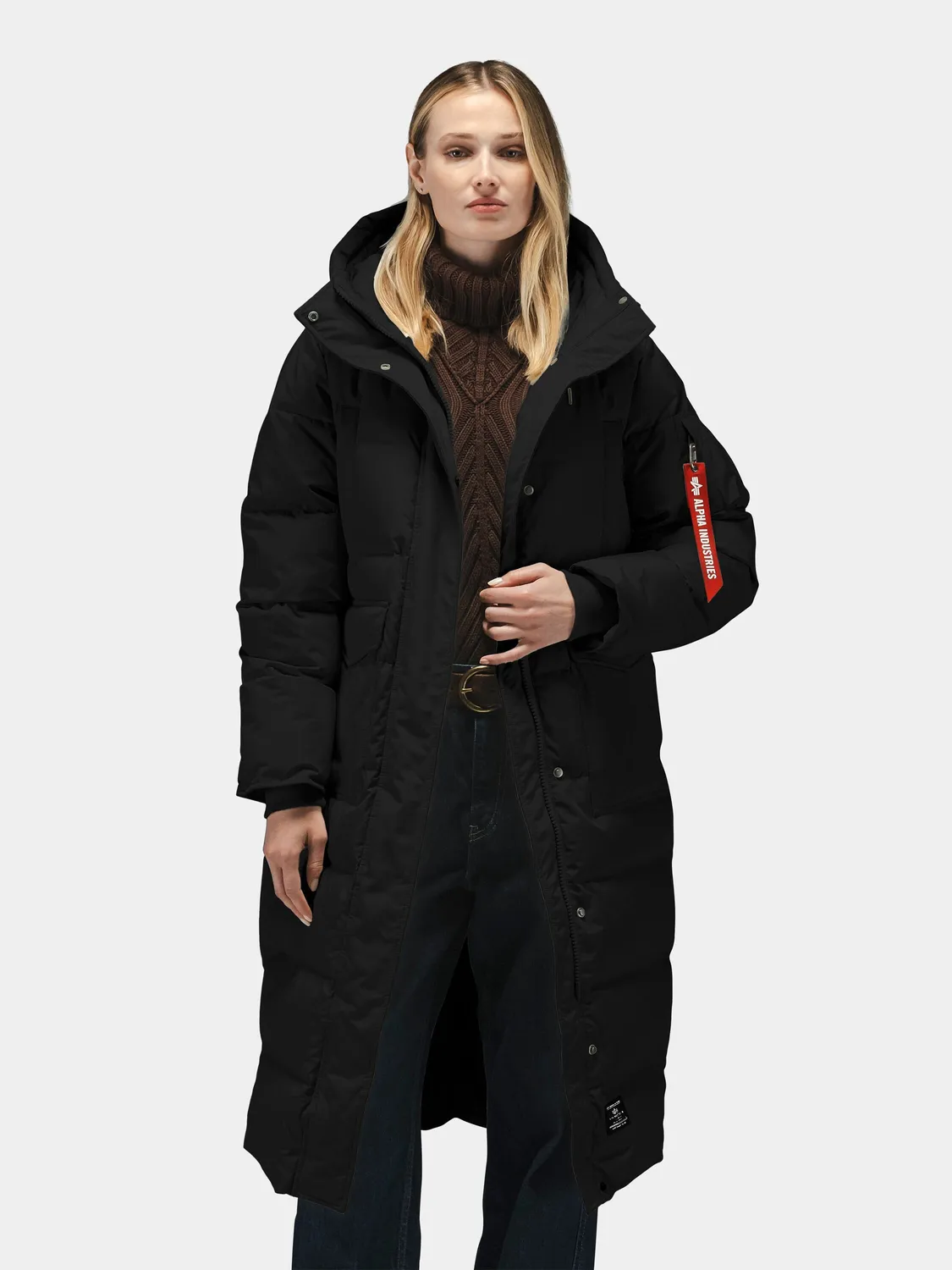 Alpha Industries Sierra Long parka puffer femme noir grand froid