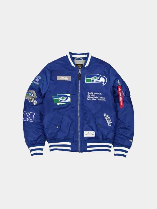 Alpha Industries Seattle Seahawks MA-1 blouson bleu nylon