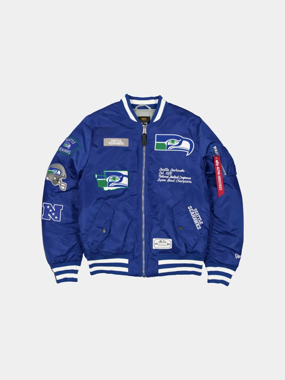 Alpha Industries Seattle Seahawks MA-1 blouson bleu nylon