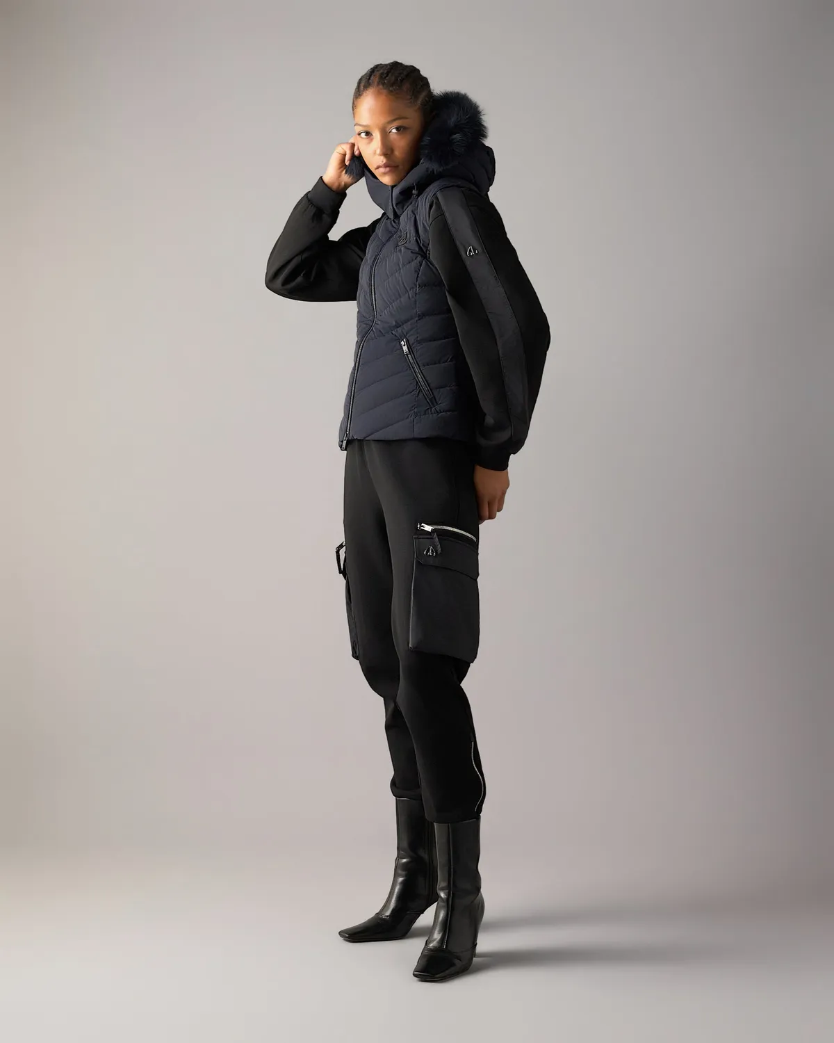 Moose Knuckles Elora Down Vest gilet navy duvet léger