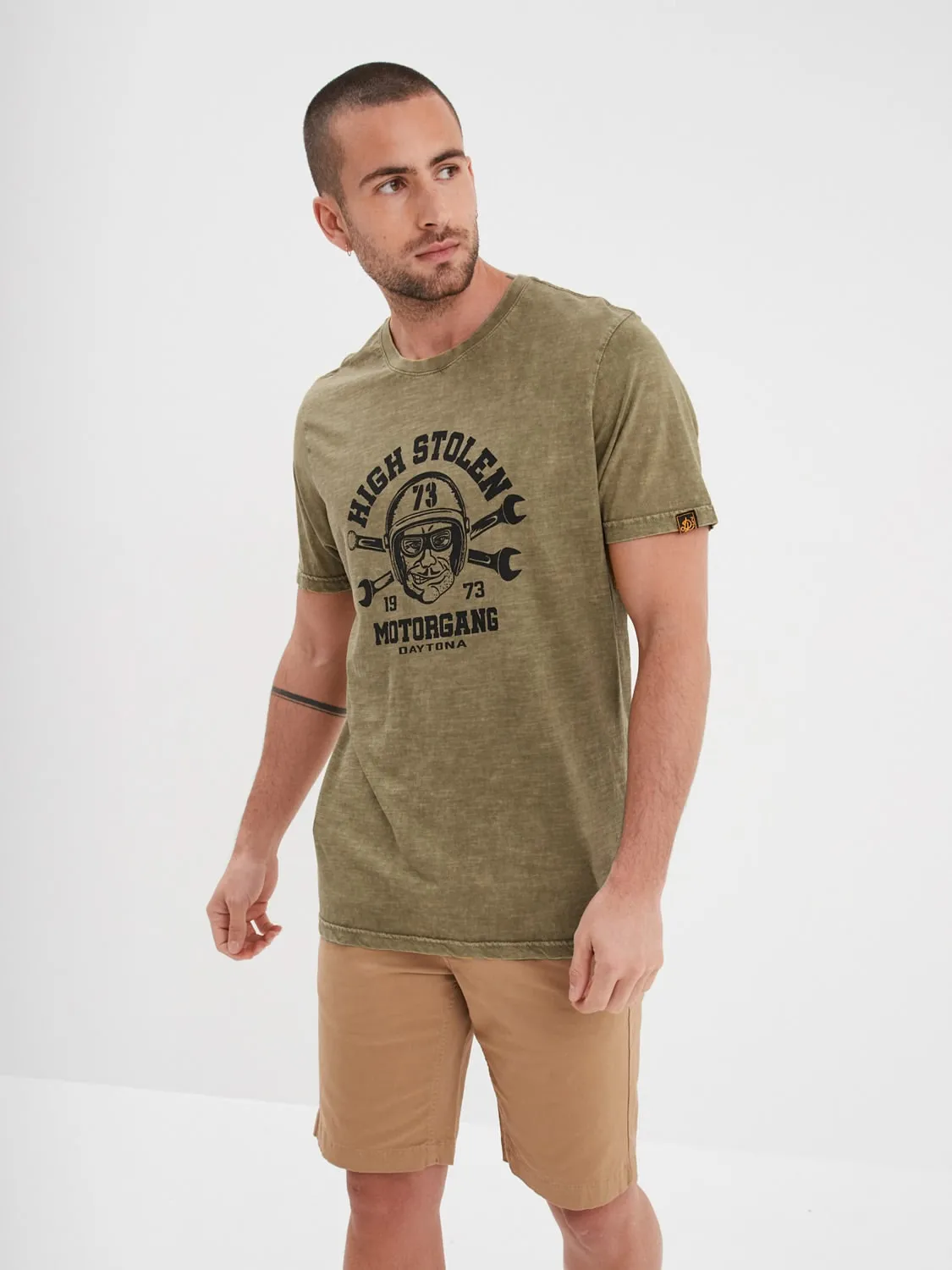 Daytona Monroe t-shirt moto homme noir vintage