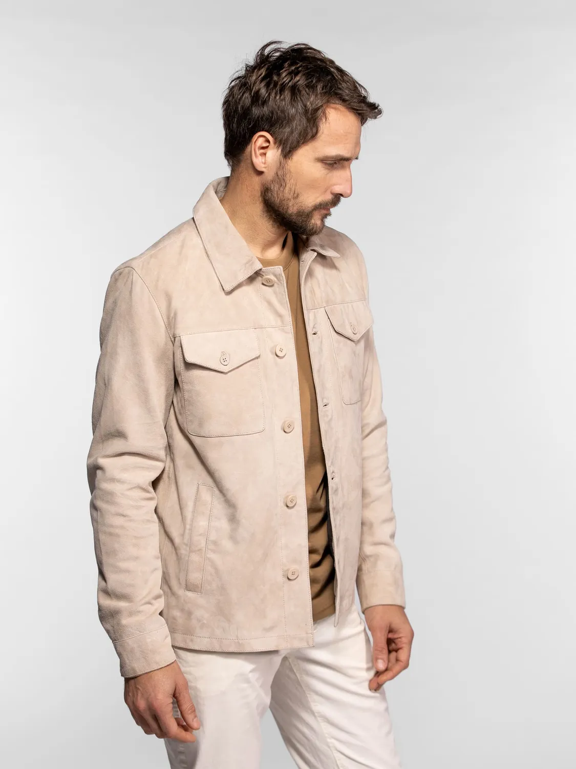 DAYTONA Windham veste suédine cuir chèvre col chemise