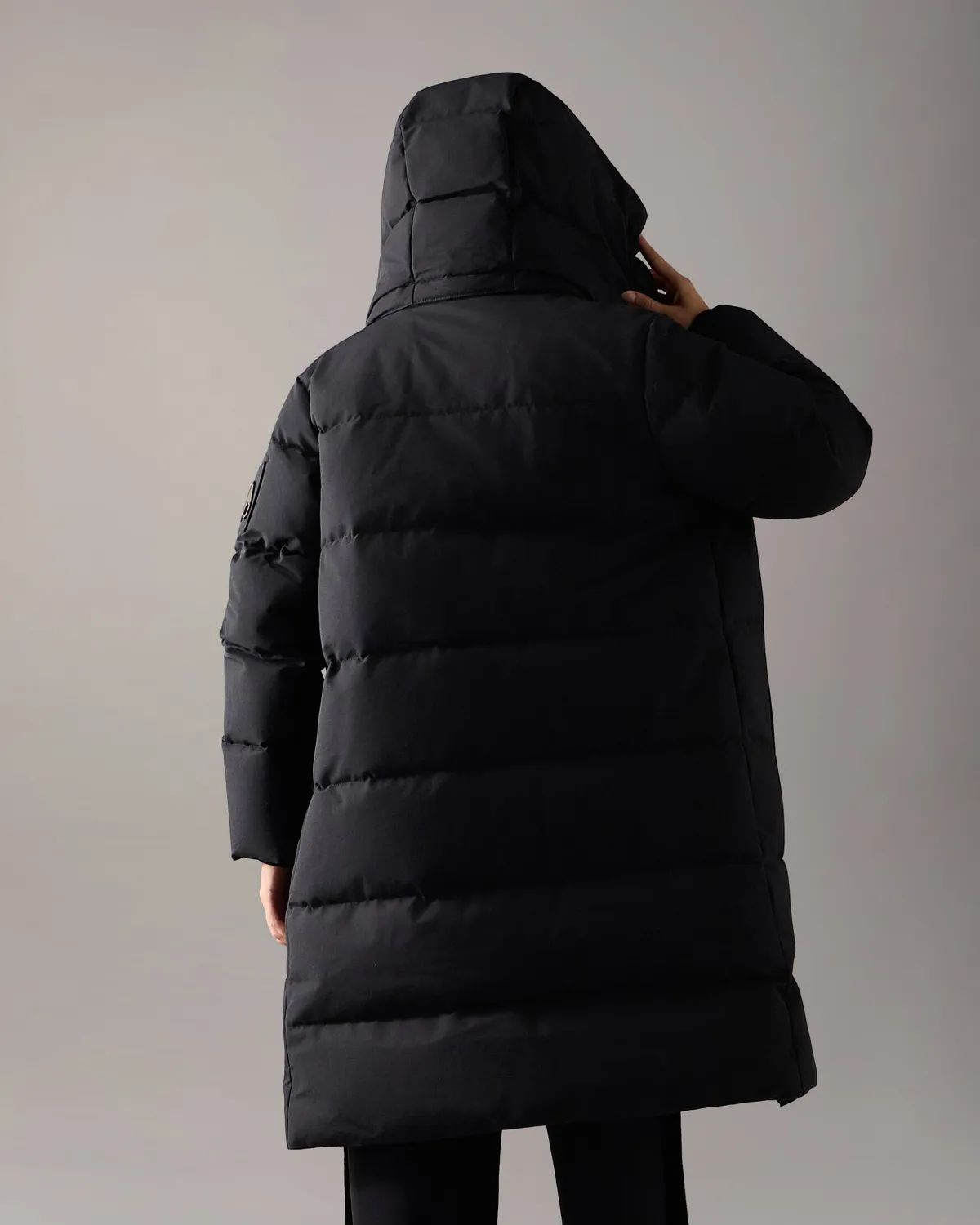Moose Knuckles Banff parka duvet noir mi-longue