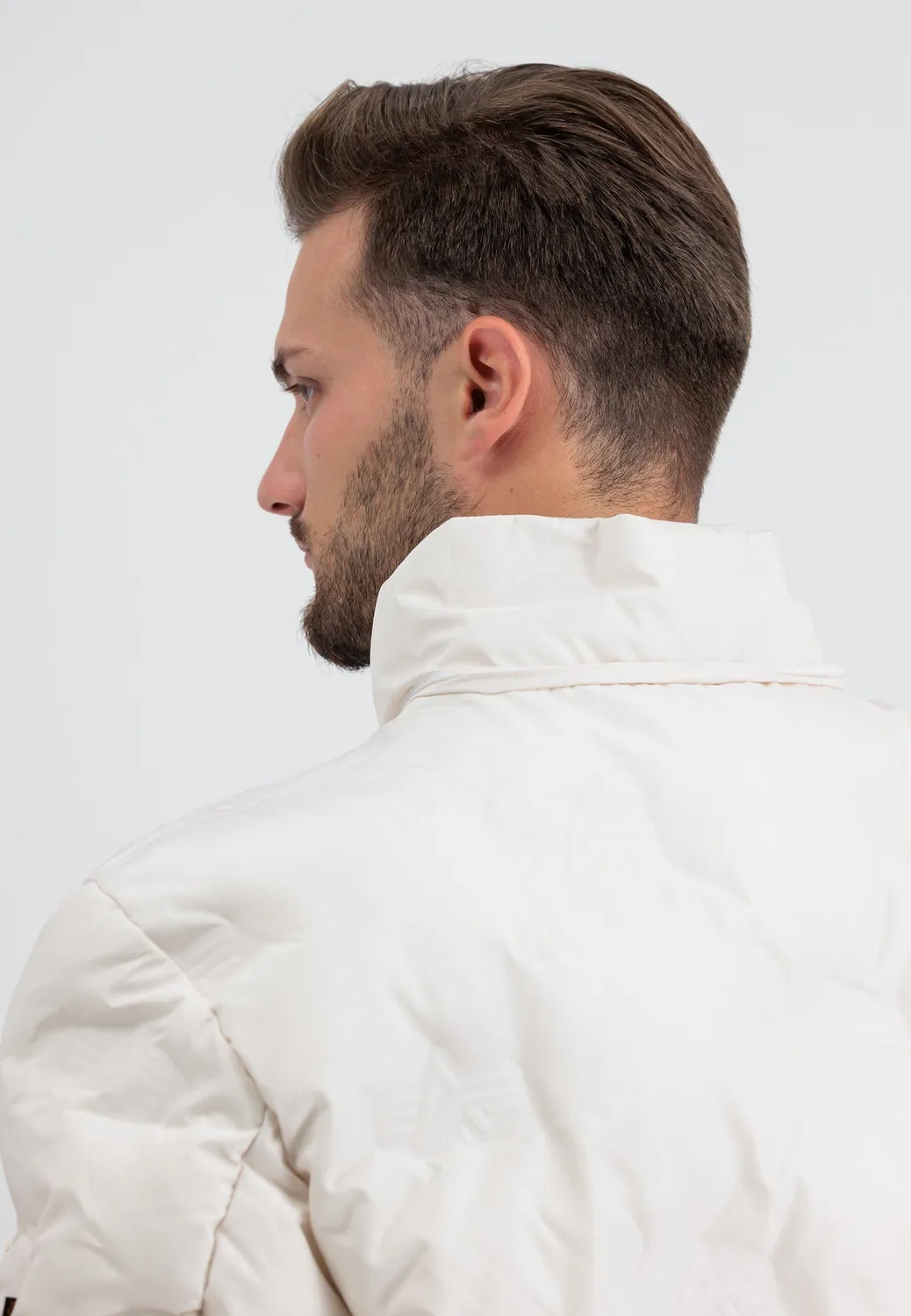 Alpha Industries Hooded Logo Puffer doudoune blanche matelassée