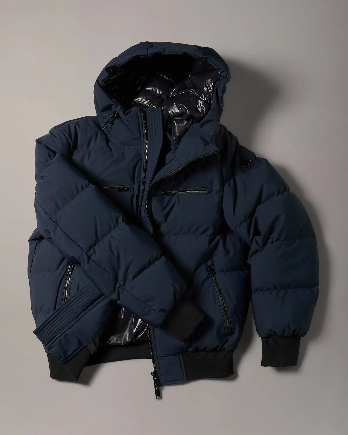 Moose Knuckles Soho Bomber duvet matelassé navy
