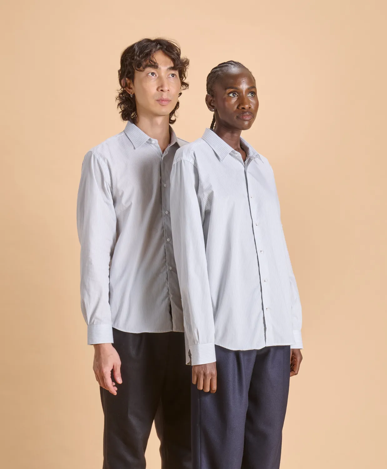 Soubacq Emile chemise popeline rayée bleu blanc