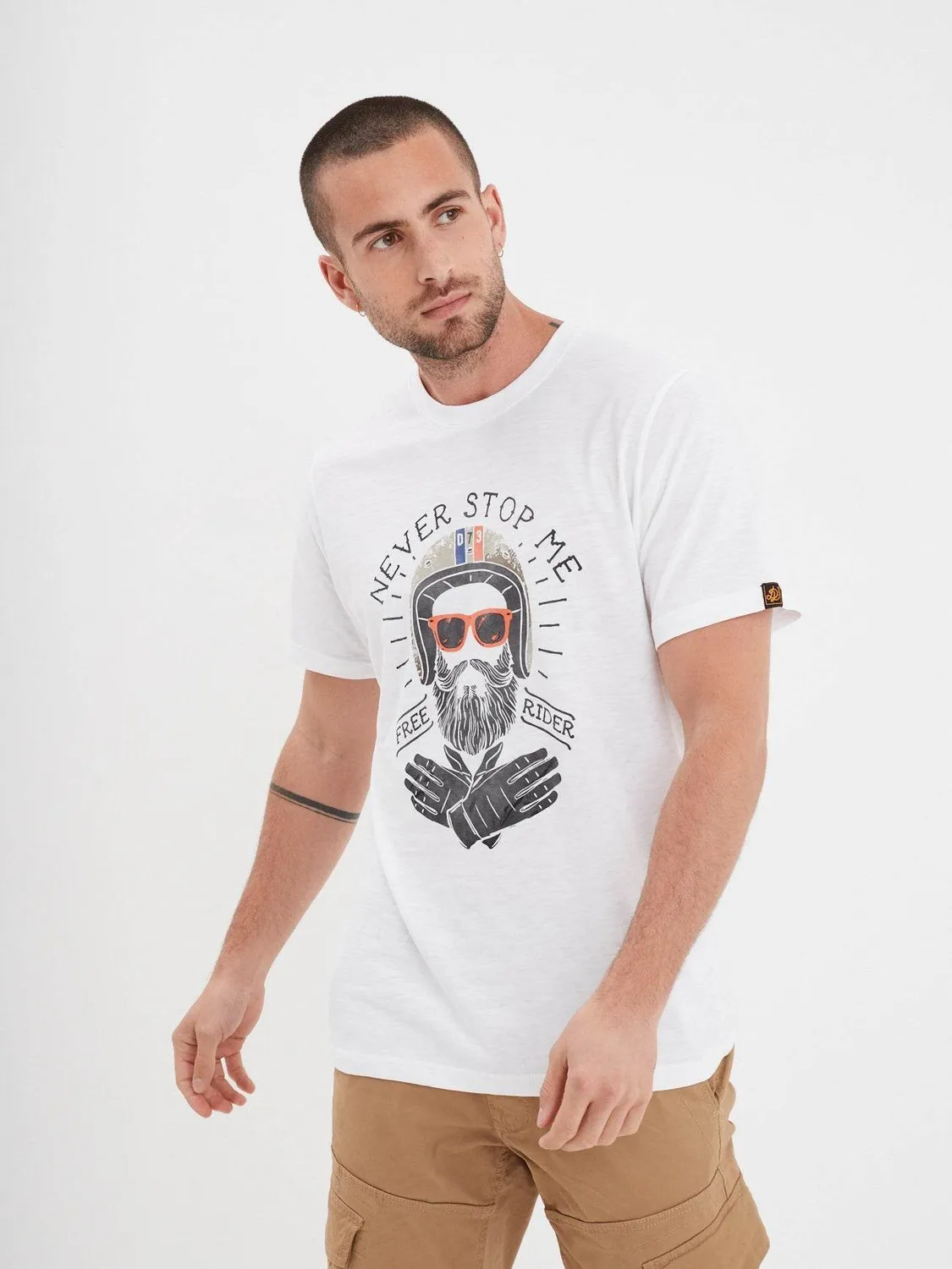 Daytona Free Rider t-shirt homme noir coton flammé