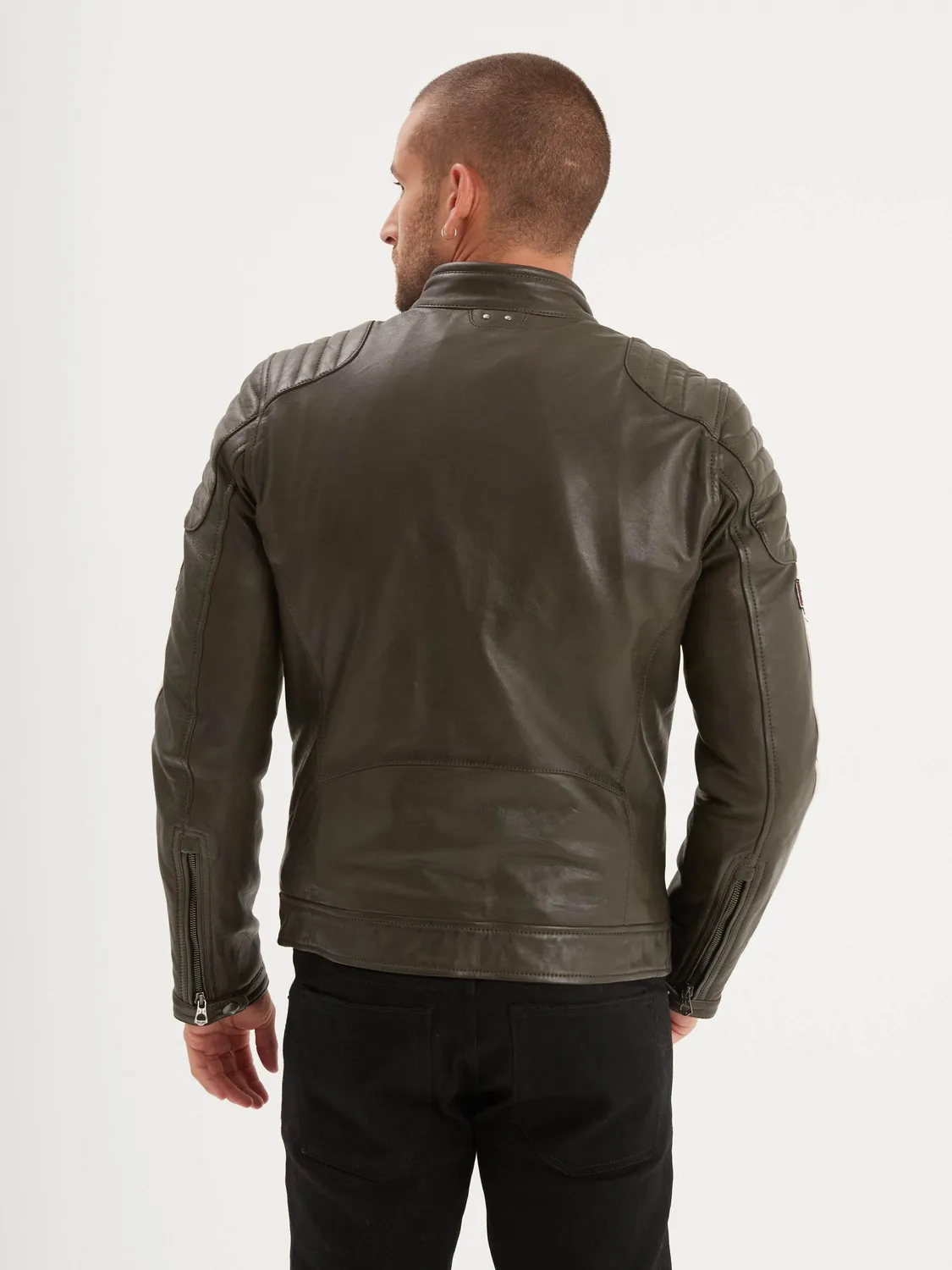 Daytona Gasly blouson motard mouton noir col motard