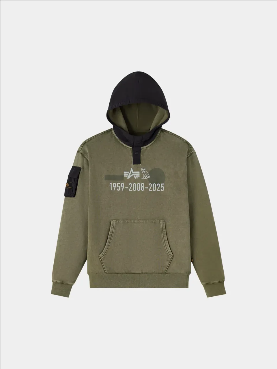 OVO x Alpha Garment Dye hoodie vert OG-107 coton