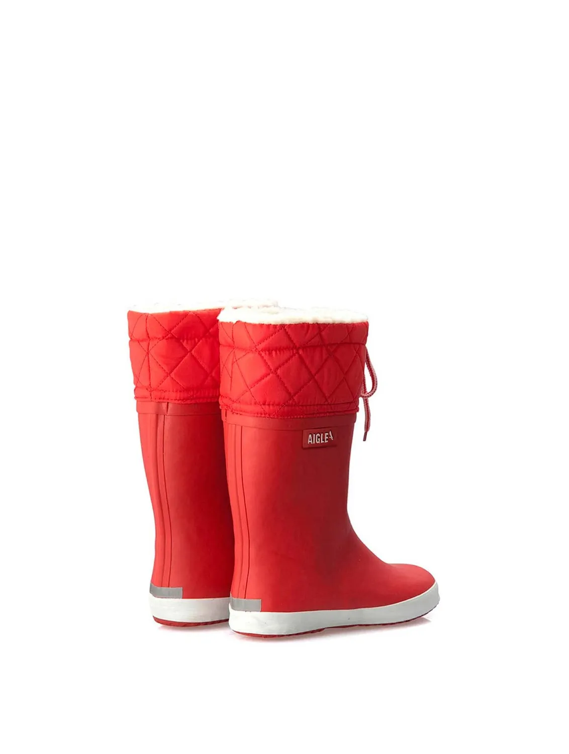 Aigle Giboulee 2 botte de pluie enfant fourrée Marine Blanc