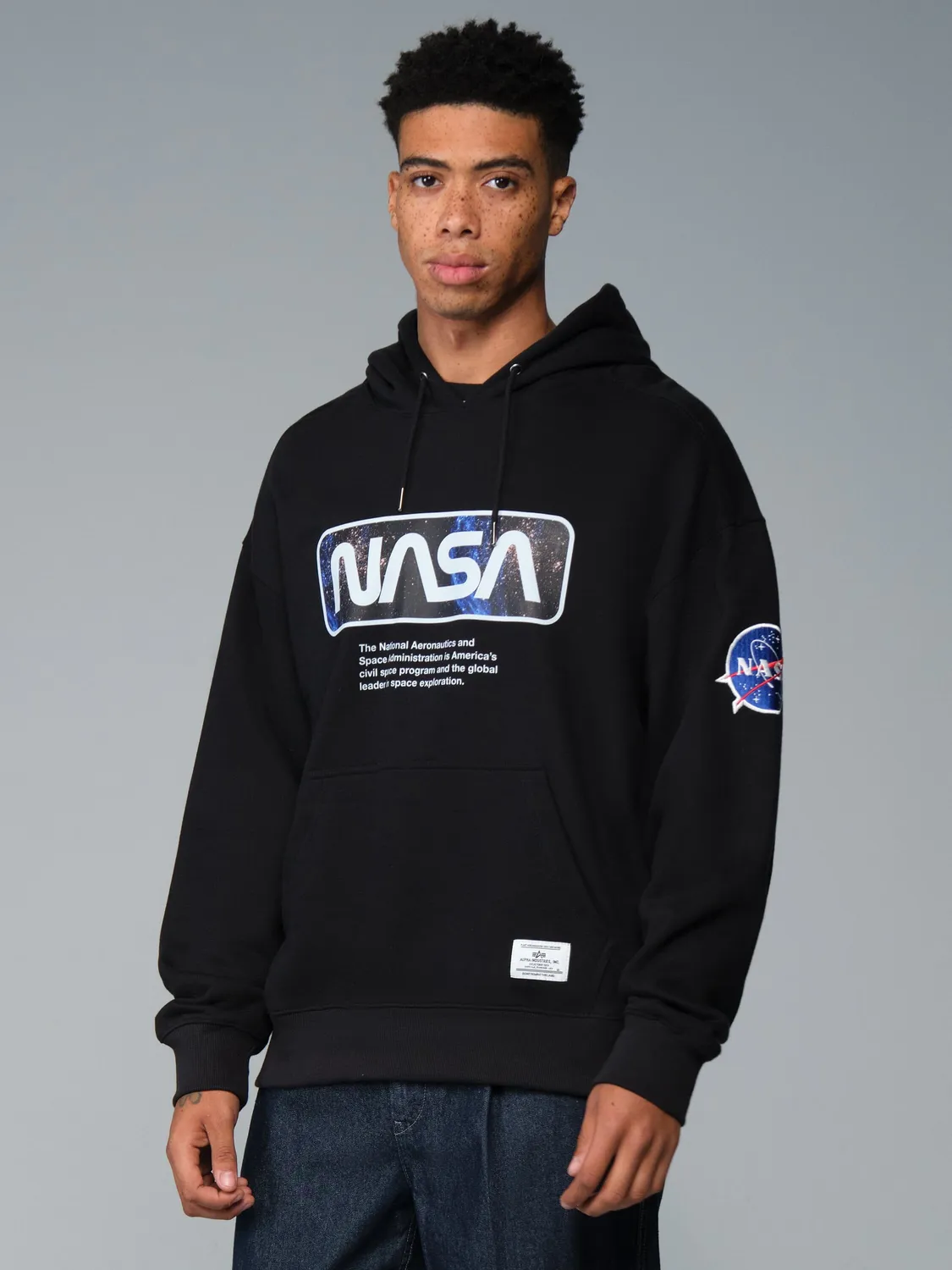 Alpha Industries NASA Galaxy sweat noir coton