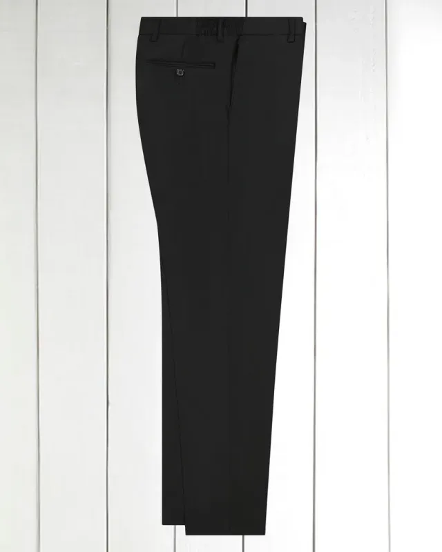 Hollington pantalon taille élastiquée crêpe laine noir