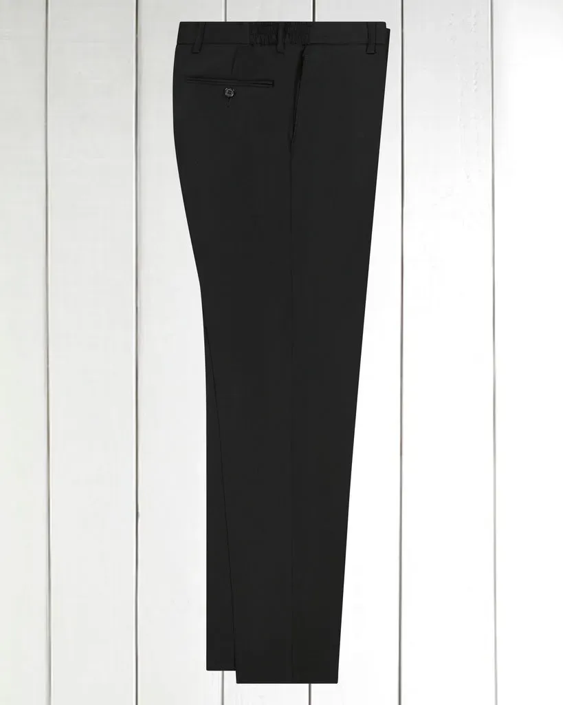 Hollington pantalon taille élastiquée crêpe laine noir