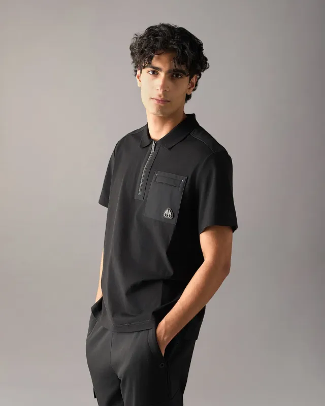 Moose Knuckles Dalon polo noir logo