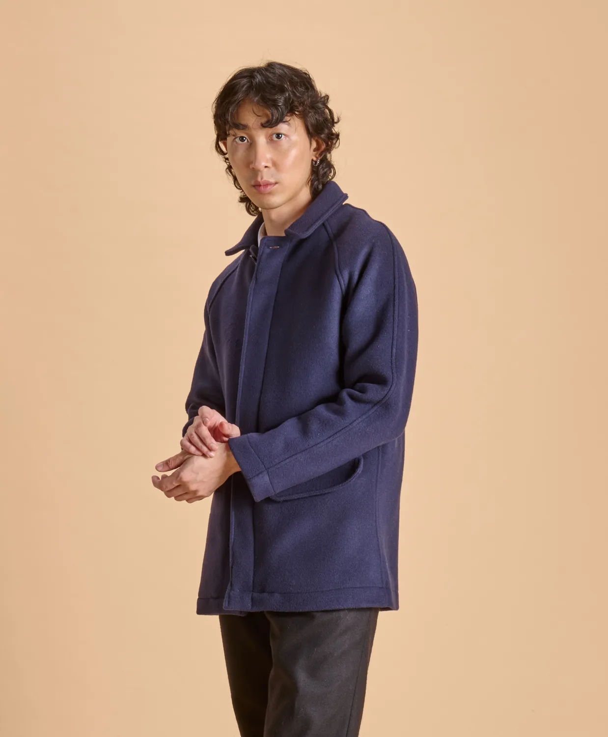 SOUBACQ Le Trench Highland trench laine bleu profond