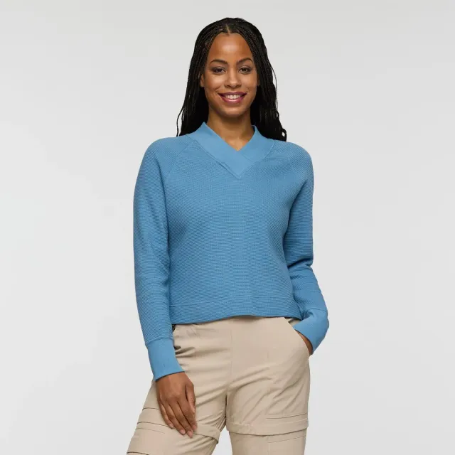 Cotopaxi Atajo t-shirt gaufré femme col V manches longues