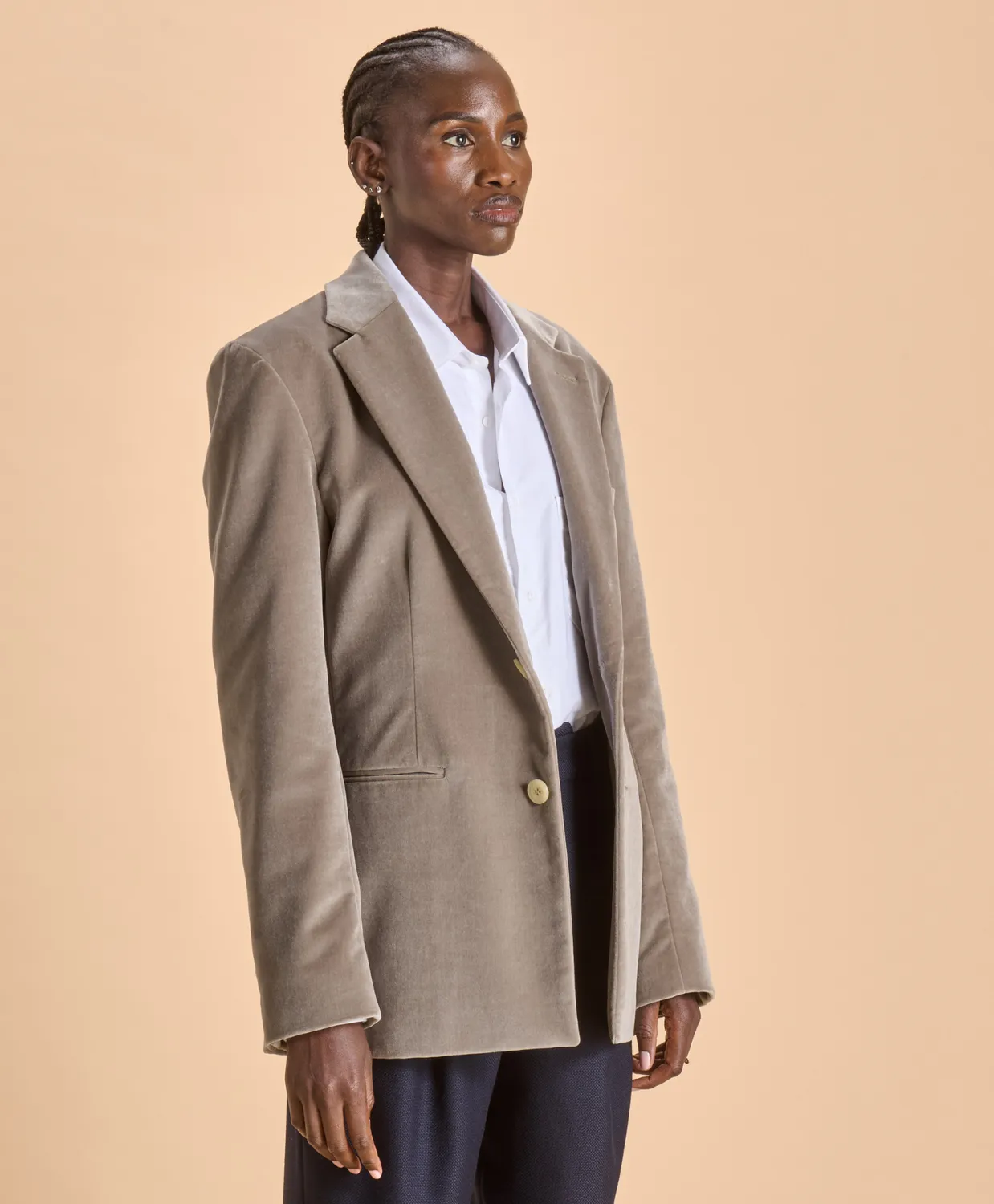 Soubacq Le Blazer Hippolyte velours marron glacé