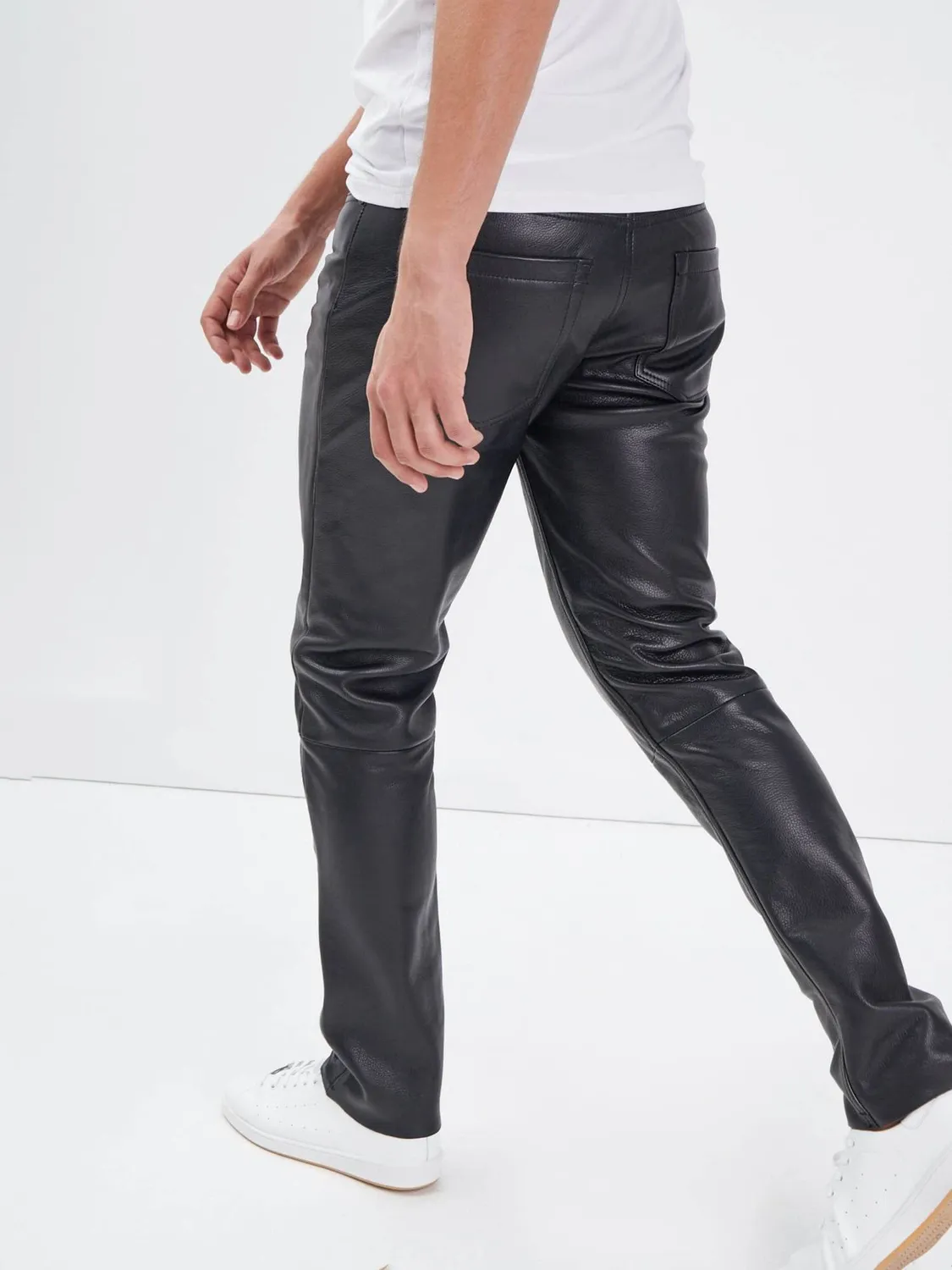 Daytona Booling pantalon cuir vachette noir