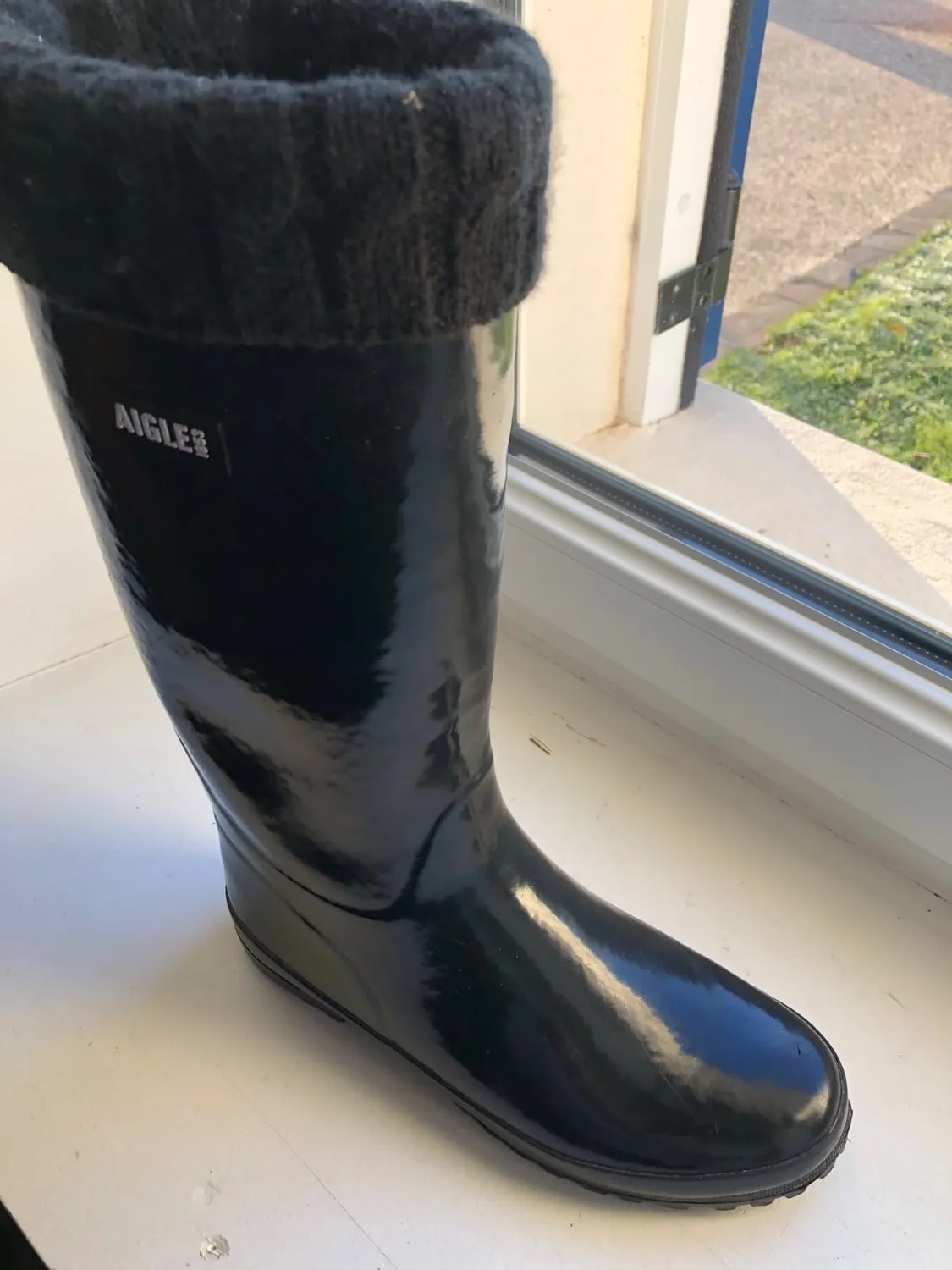 Aigle Eliosa Winter botte de pluie femme noire fourrée