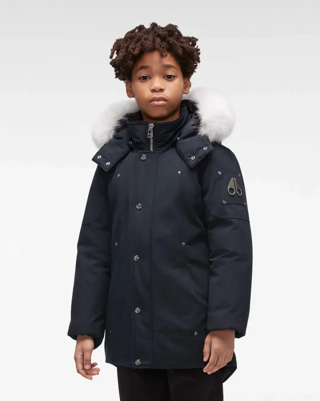 Moose Knuckles Original parka enfant marine fourrure chaude