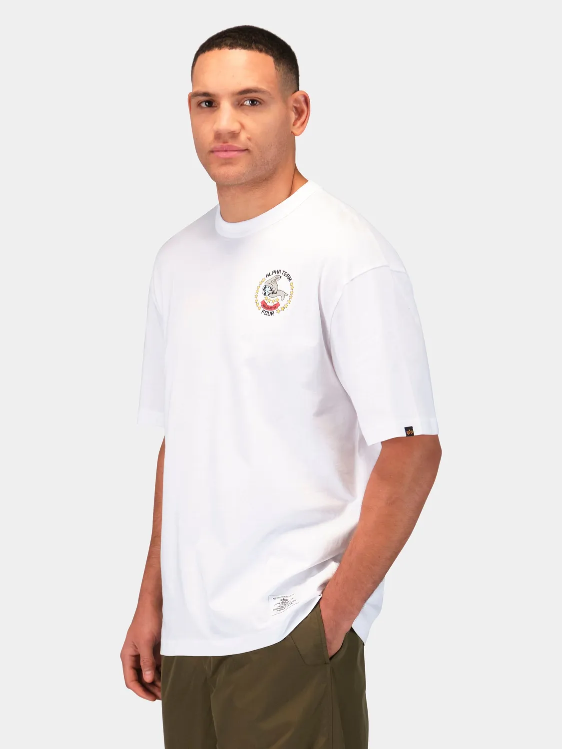 Alpha Industries Seal t-shirt relaxed blanc coton