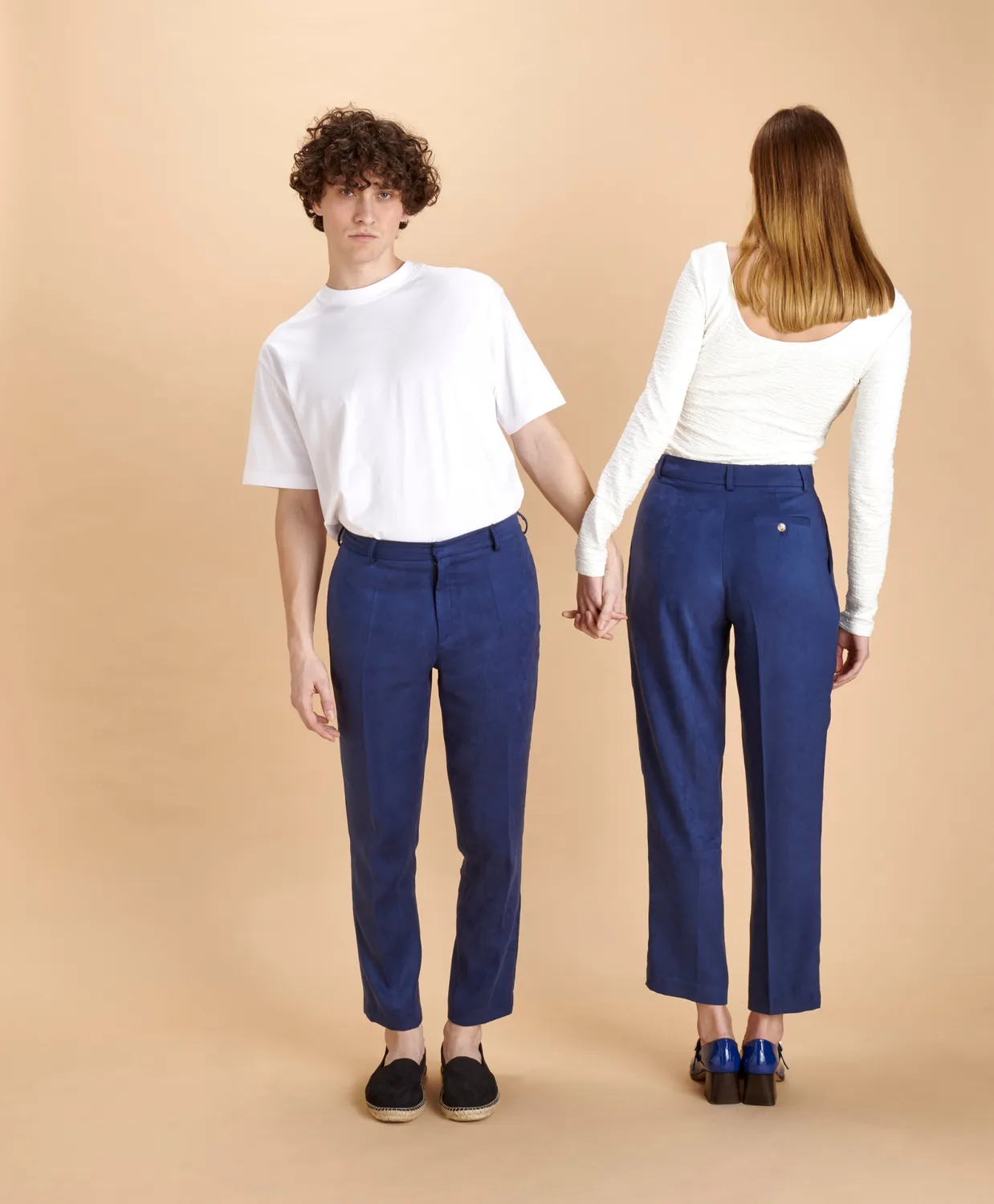 Soubacq Roma pantalon homme alcantara bleu