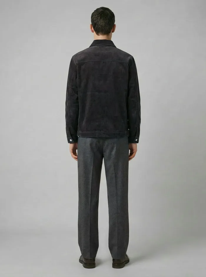 Lebrun blouson gris velours côtelé zippé homme