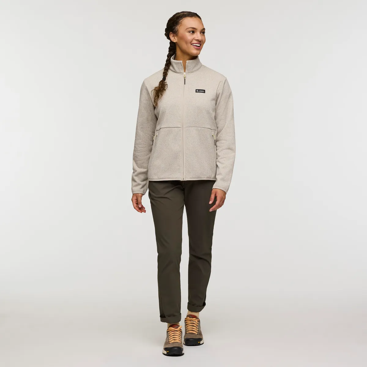 Cotopaxi Envo Fleece Full-Zip veste polaire femme Heather Cream recyclée