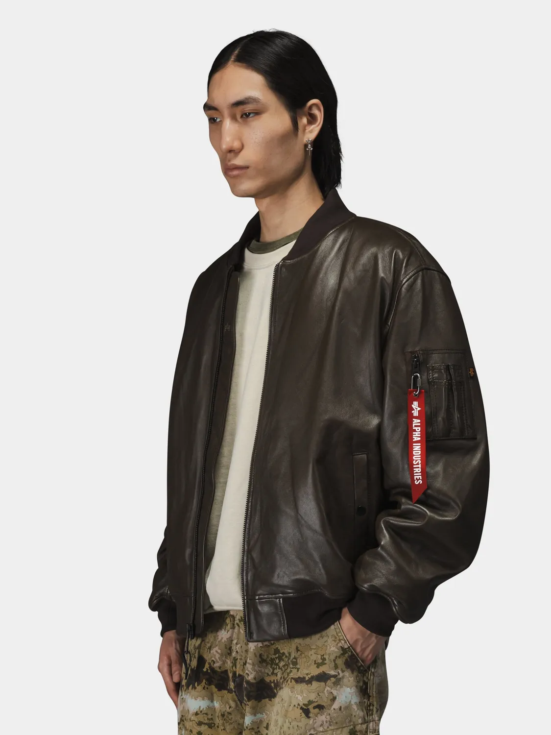 Alpha Industries MA-1 Leather blouson cuir espresso
