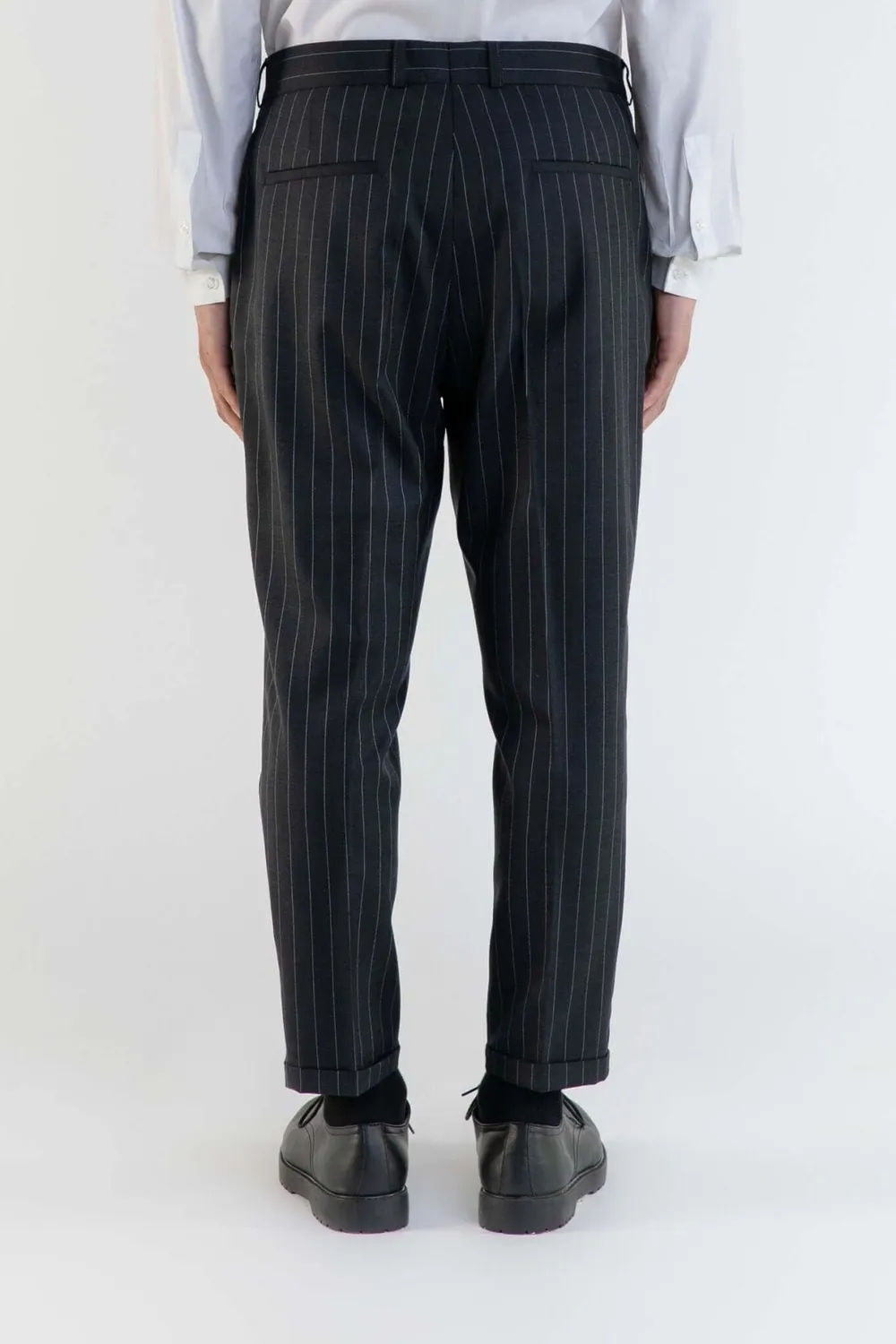 Lebrun pantalon laine gris anthracite rayures