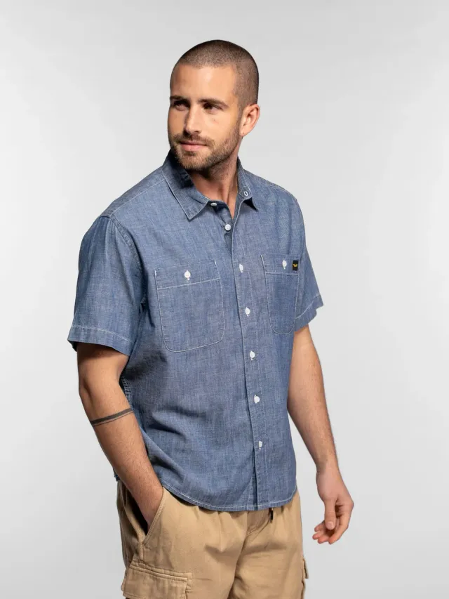 Daytona Cambria chemisette chambray medium blue légère