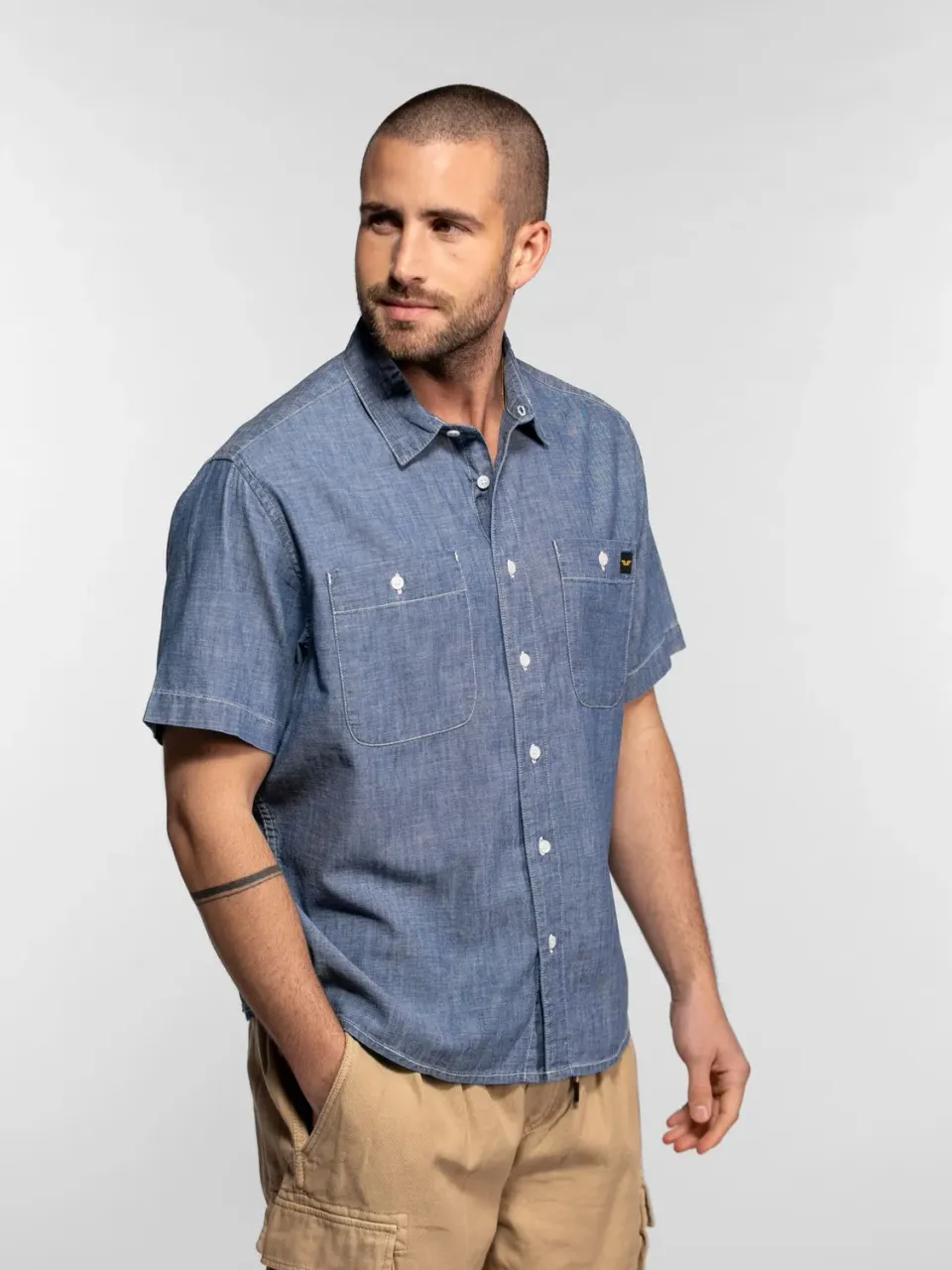 Daytona Cambria chemisette chambray medium blue légère