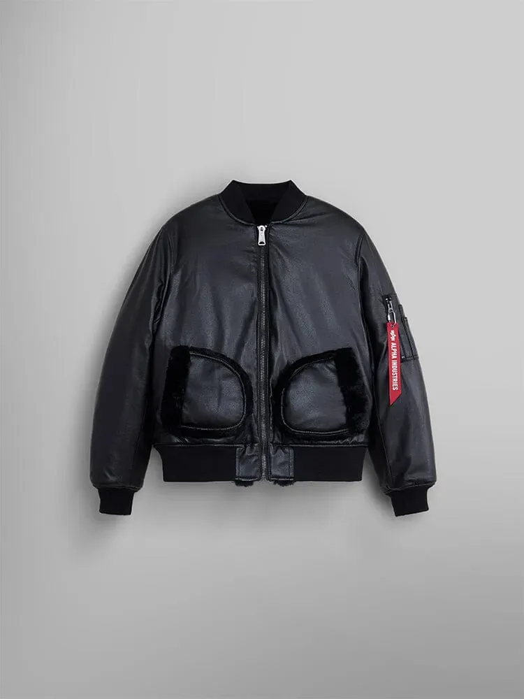 Alpha Industries MA-1 bomber réversible femme noir sherpa