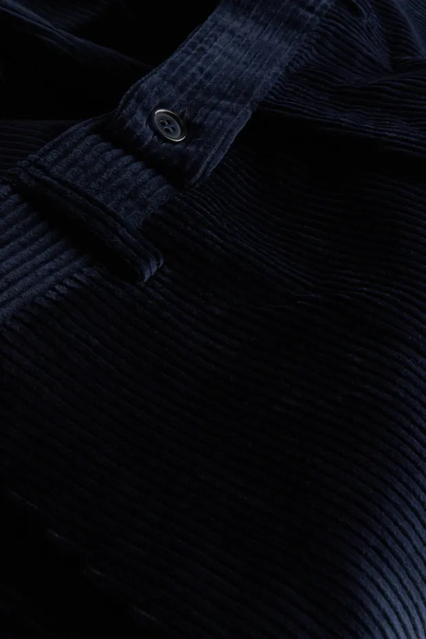 Hollington Jules pantalon marine velours coupe large