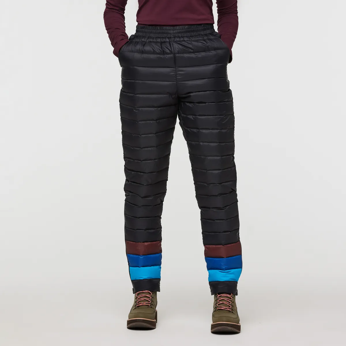 Cotopaxi Fuego Pantalon duvet femme Wine Stripes 800 cuin
