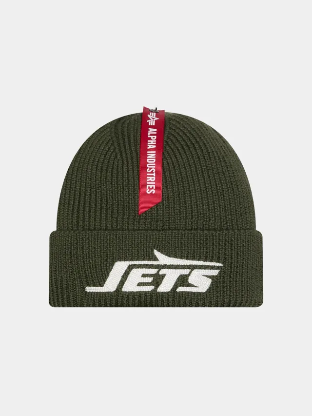 Alpha Industries Jets bonnet vert laine mérinos stretch