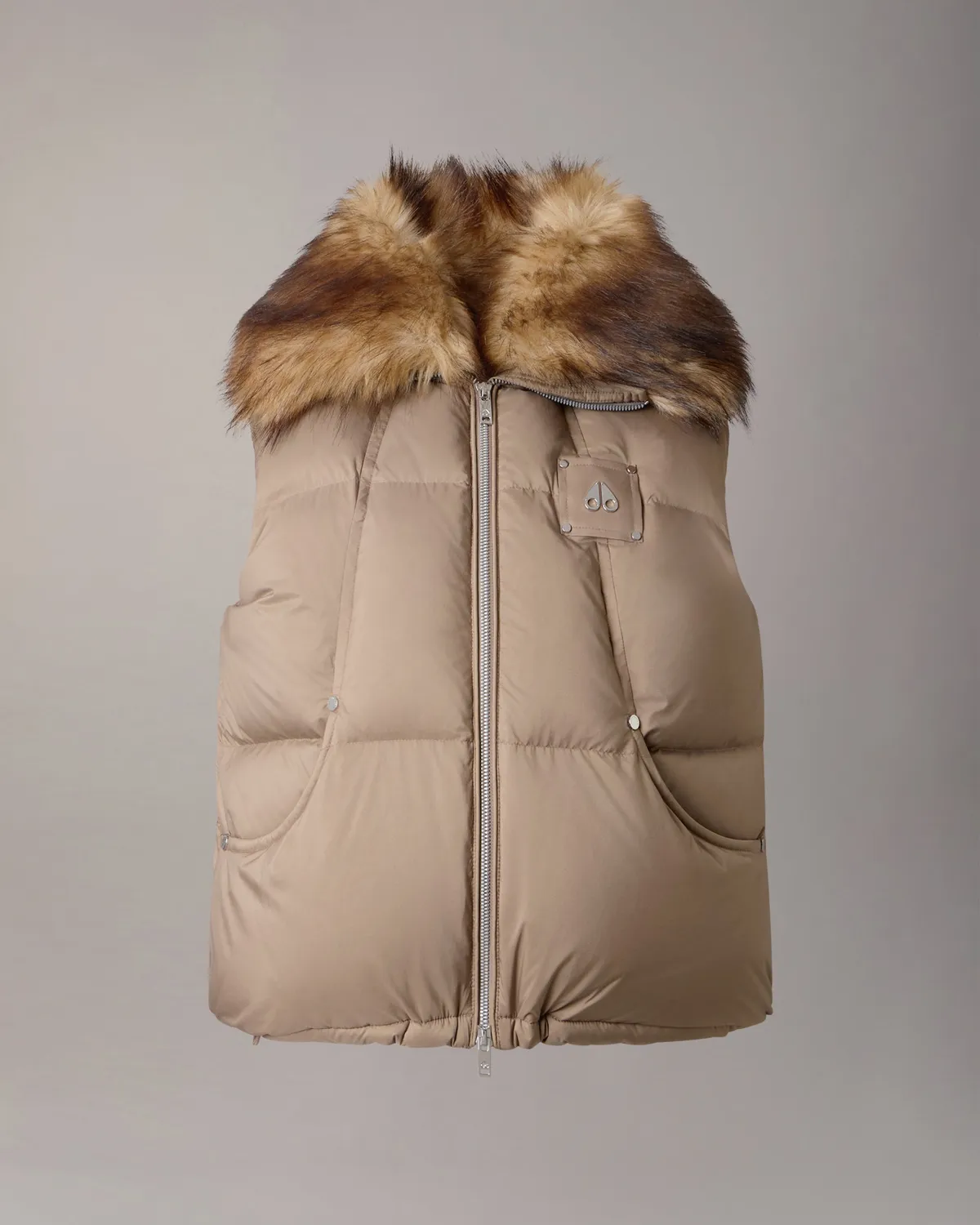 Moose Knuckles Everest gilet duvet gris Ashen sans manches