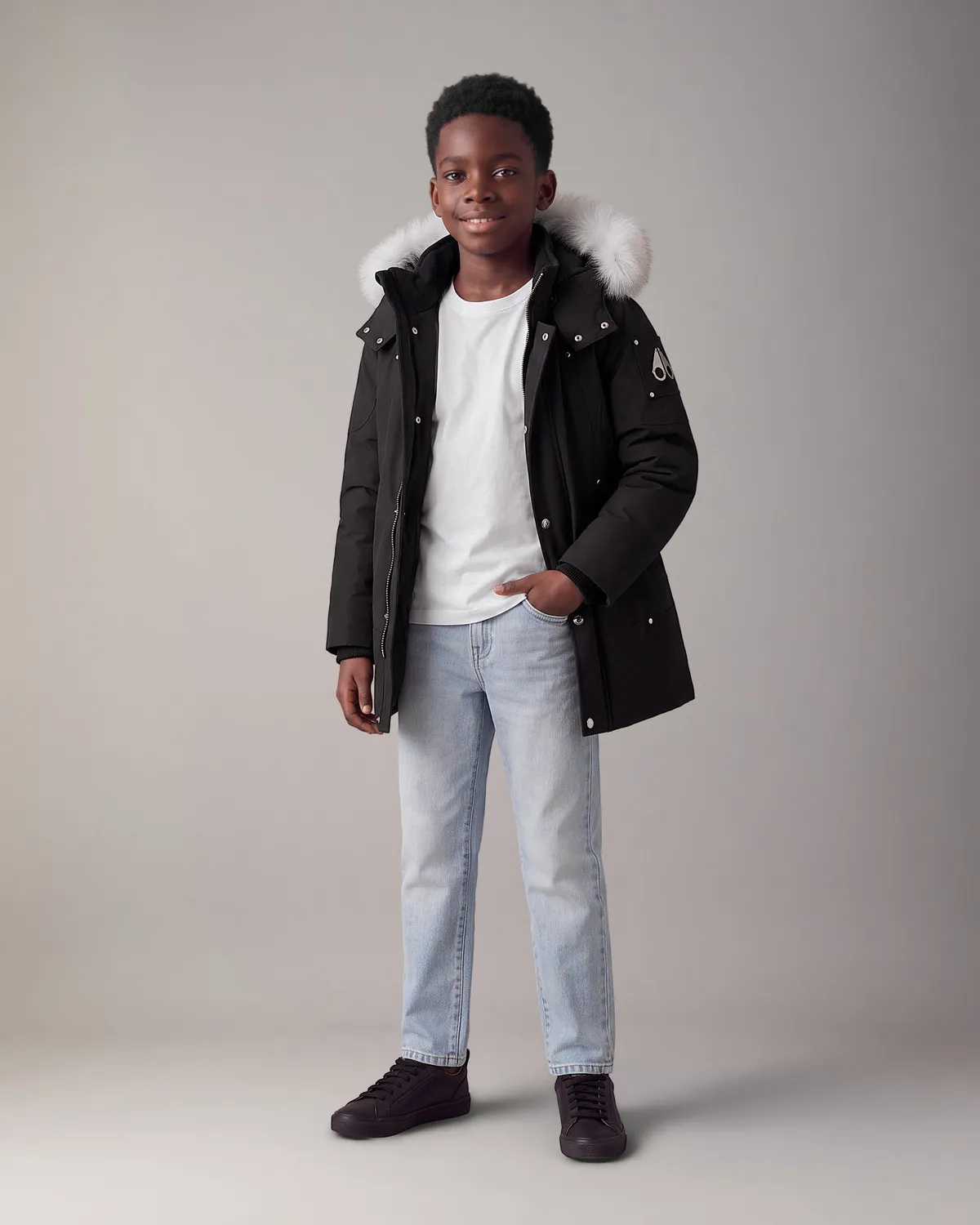 Moose Knuckles Original parka enfant noir fourrure
