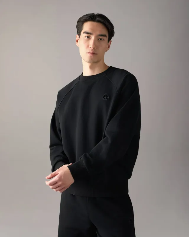 Moose Knuckles Yul sweat col rond noir coton